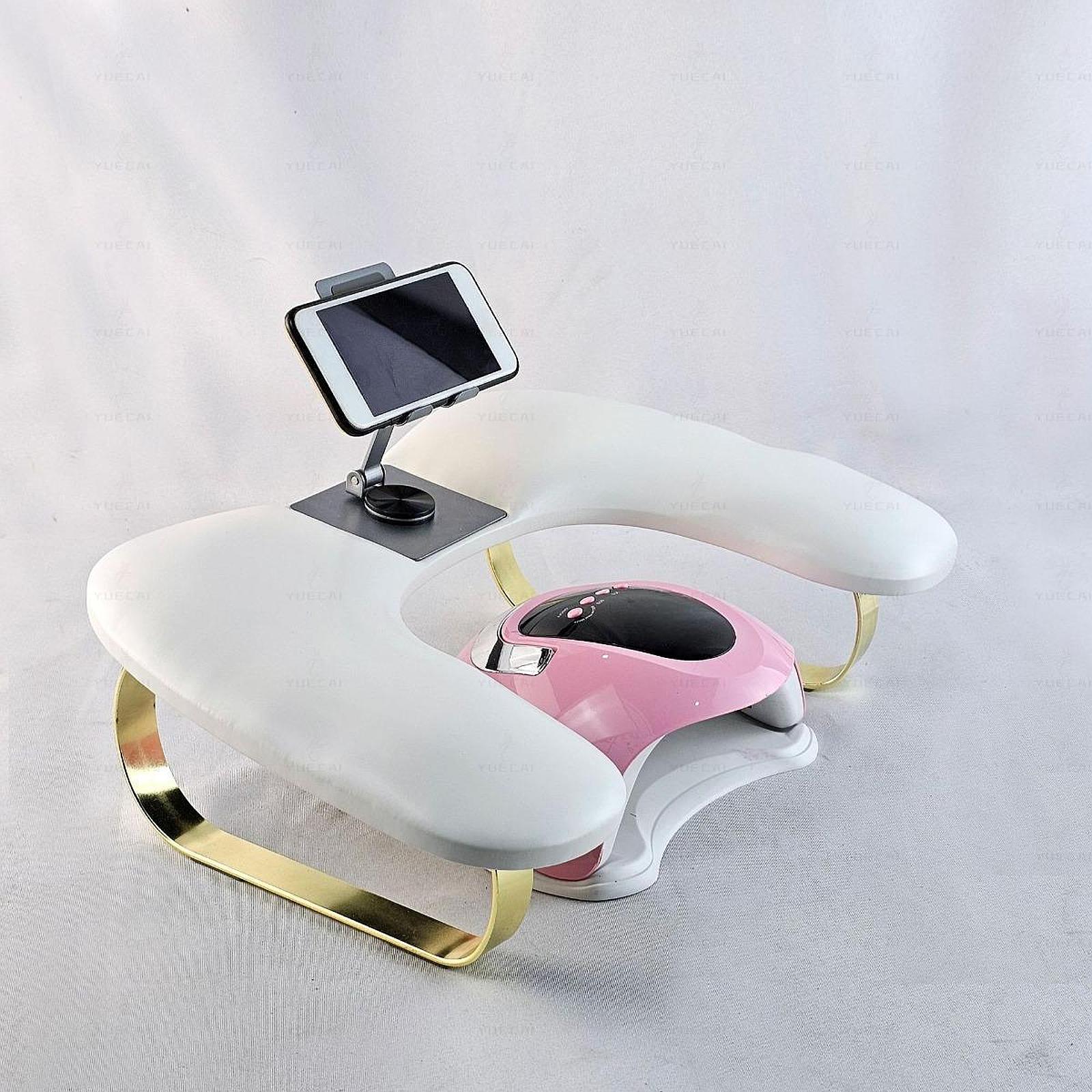 Tech Accessories Holder - ネイルアート枕（スマホホルダー付き）U字型マニキュアアームレストPUレザーネイルアートアクセサリーツール（家庭用サロン、ネイルテック、DIY用）