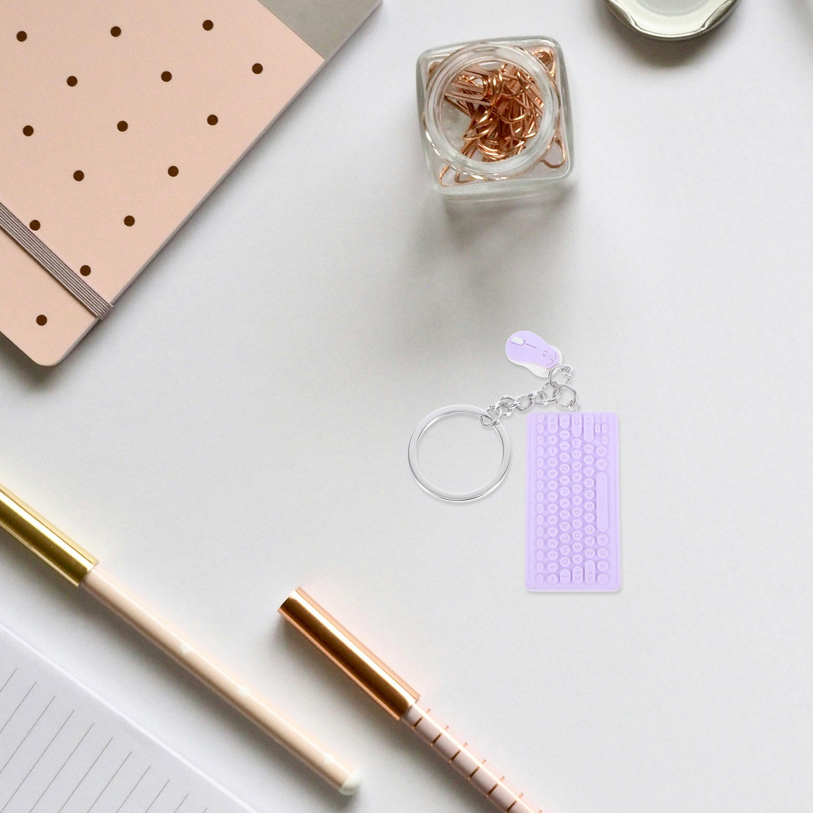 Tech Accessories Key - ミニキーボードとマウスのキーホルダー、かわいいテックチャーム、鍵、バックパック、財布、車のバッグ、おしゃれなカートゥーン、カワイイガジェットアクセサリー、楽しいアイテム