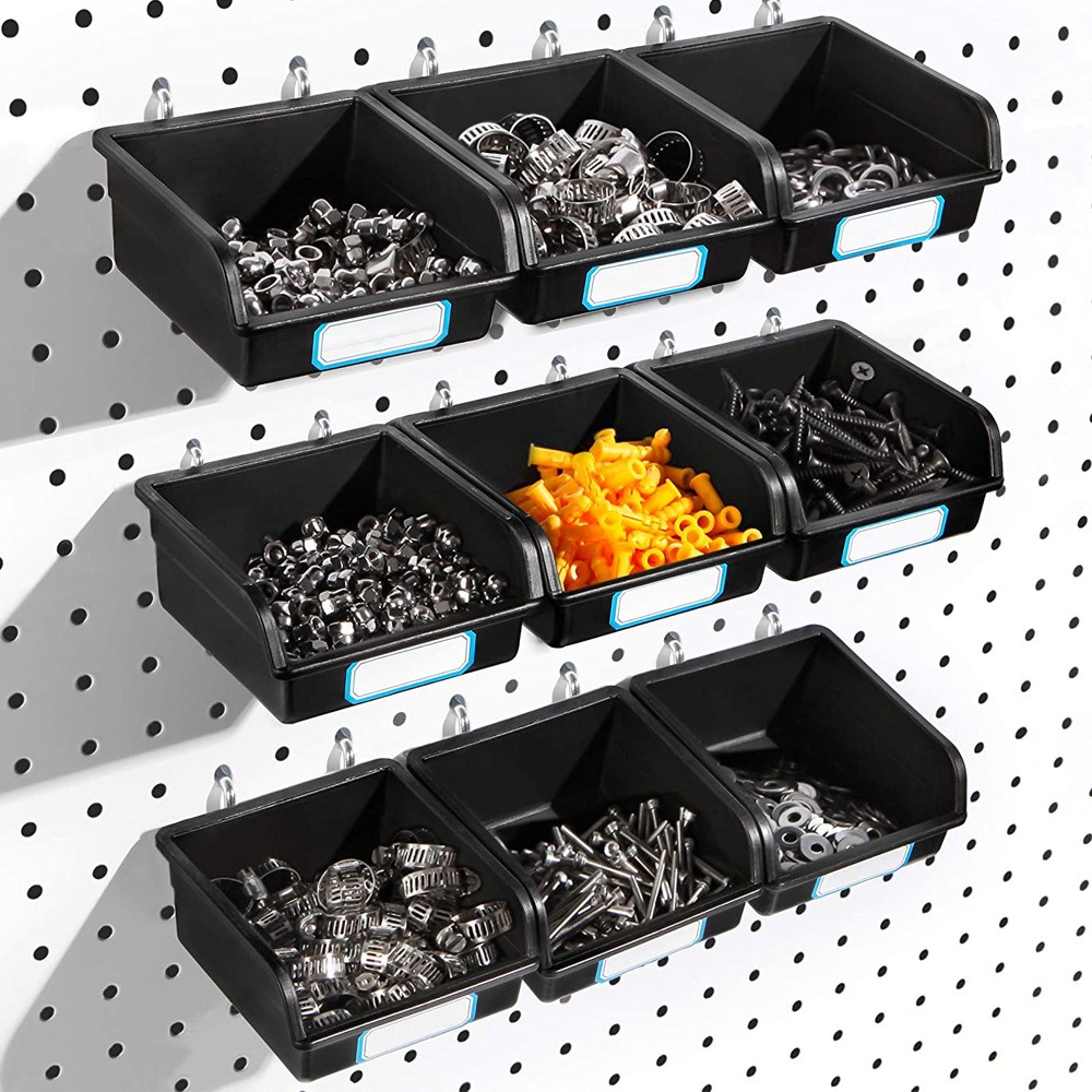 Tech Accessories Holder - 1/6 セット ペグボード ビン フックとラベル付き ペグボード