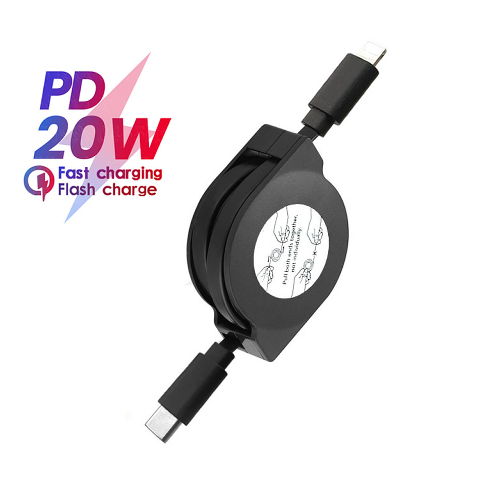 Tech Accessories Apple - 格納式pdケーブル,USB Cケーブル,データライン,iPhone 14, 13, 12, 11