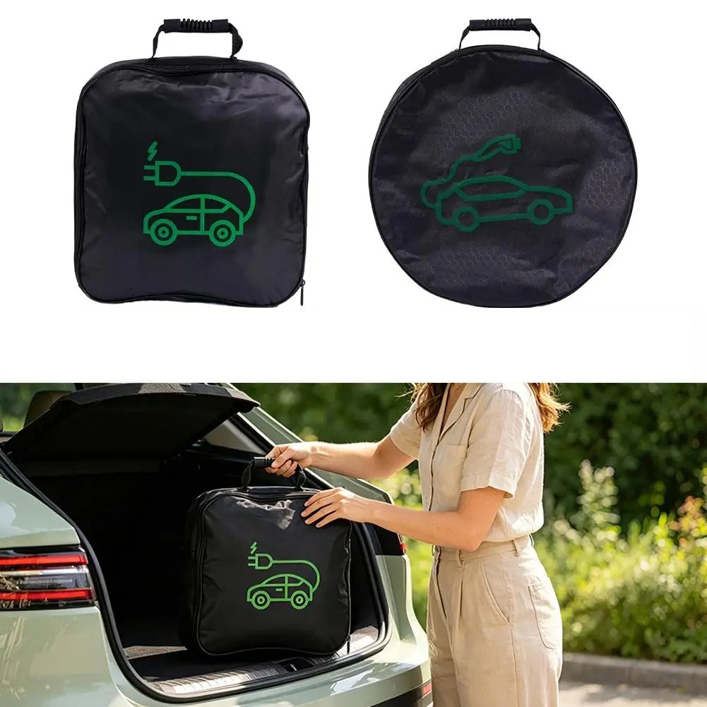 Cable Organizer Bag - 1pc ポータブル防水 EV 充電器収納バッグ ハンドル付き、屋外運転用電気自動車充電ケーブルオーガナイザー