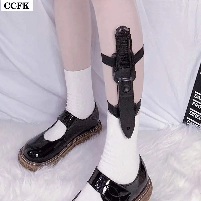 Tech Wear Accessories - 女の子のためのゴスレッグリング,ナイフプロテクター,原宿lolita,クラブコスプレアクセサリー,アニメーションベルト,techwear,arters,キャンプ,emo