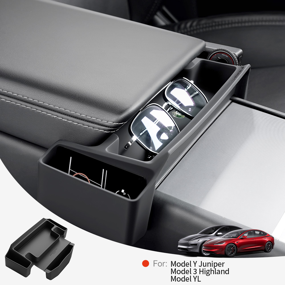 YZセンターコンソールアームレスト収納ボックス テスラ モデ - Tech Car Accessories のレビューと価格