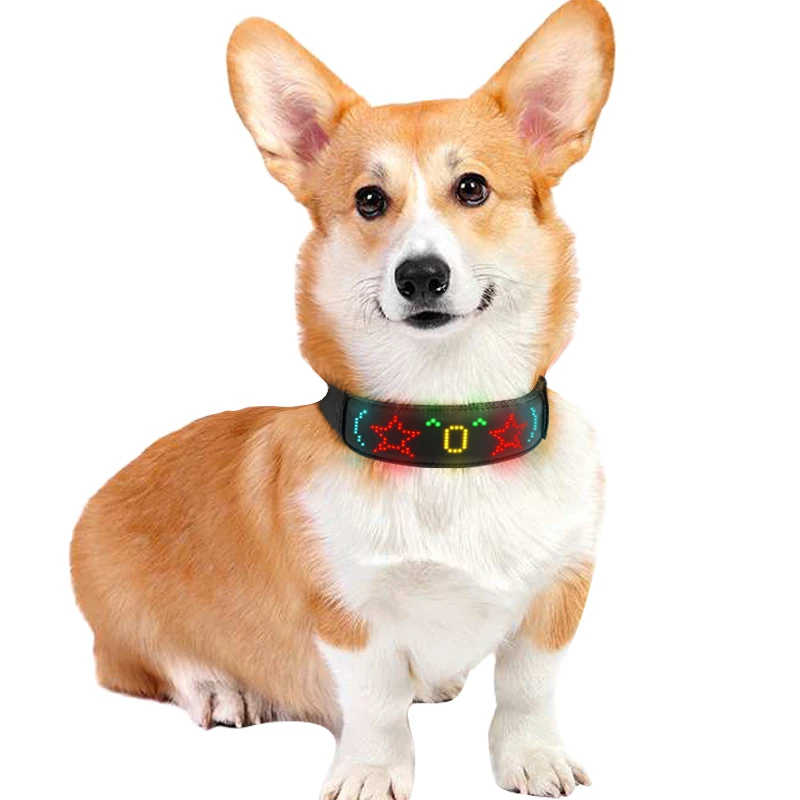 マルチカラーペット LED 犬の首輪プログラム可能な多言語ス - Tech Dog Accessories のレビューと価格