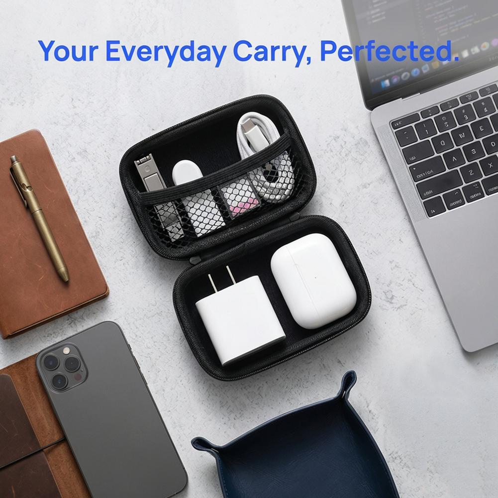 ビジネスヘッドフォンバッグポータブルジッパーイヤホン収納バッ - Cable Organizer Bag のレビューと価格