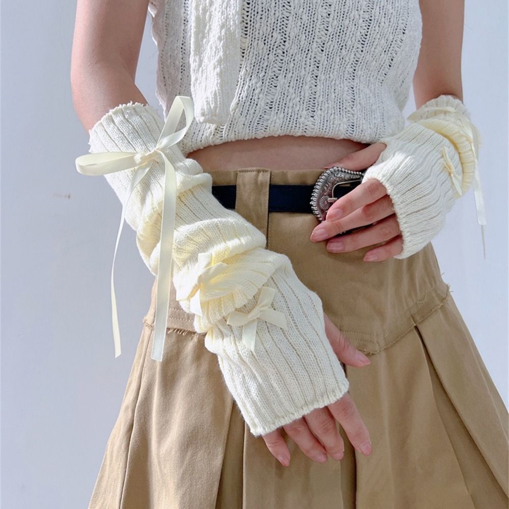 女性用ハーフフィンガーニットグローブ、フィンガーレスフェイク - Tech Wear Accessories のレビューと価格
