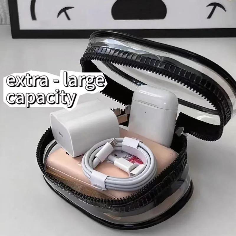 携帯用防水データケーブル収納バッグ 透明PVC多機能オーガナ - Cable Organizer Bag のレビューと価格