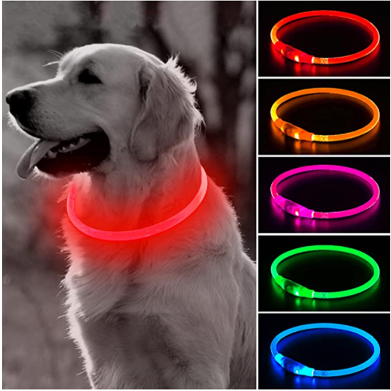 Led ライト犬の首輪取り外し可能な光る USB 充電発光リ - Tech Dog Accessories のレビューと価格