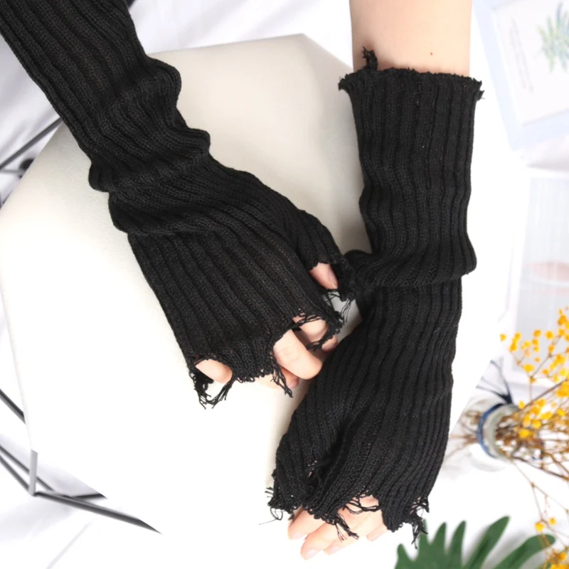 ユニセックスニットの破れたオーバースリーブ、暖かい腕の袖、ボ - Tech Wear Accessories のレビューと価格
