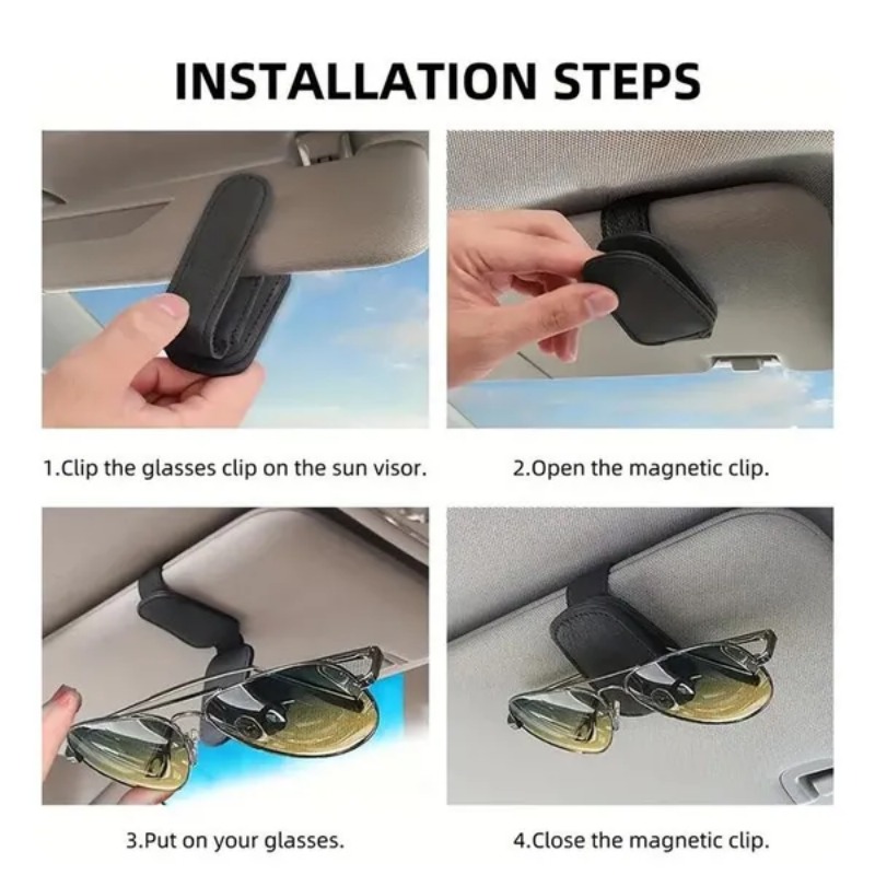 車のサンバイザーメガネケースホルダーサングラスクリップチケッ - Tech Car Accessories のレビューと価格