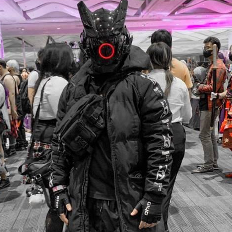 サイバーパンクLEDマスク コスプレマスク 男女兼用 未来風 - Tech Wear Accessories のレビューと価格