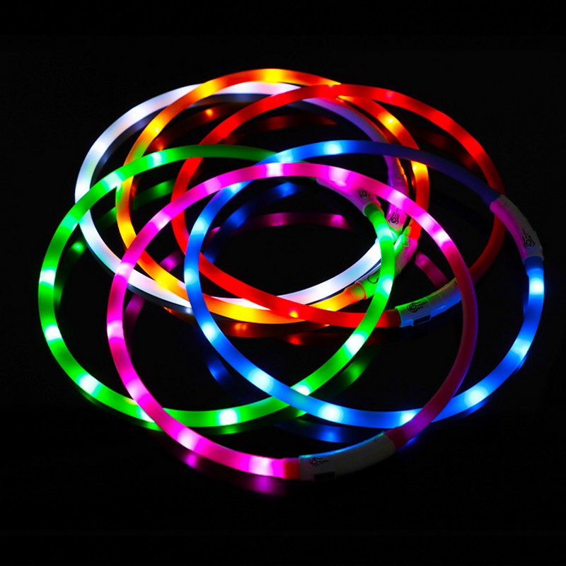 シリコーン LED 犬の首輪充電式 3 動作モードより軽くて - Tech Dog Accessories のレビューと価格