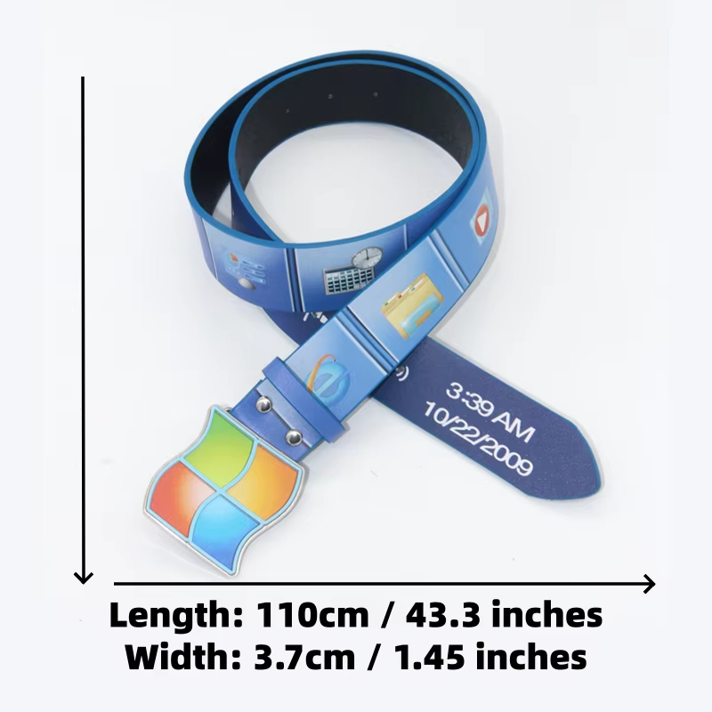 レトロデスクトップUIプリントピンバックルベルト ヴィンテー - Tech Wear Accessories のレビューと価格