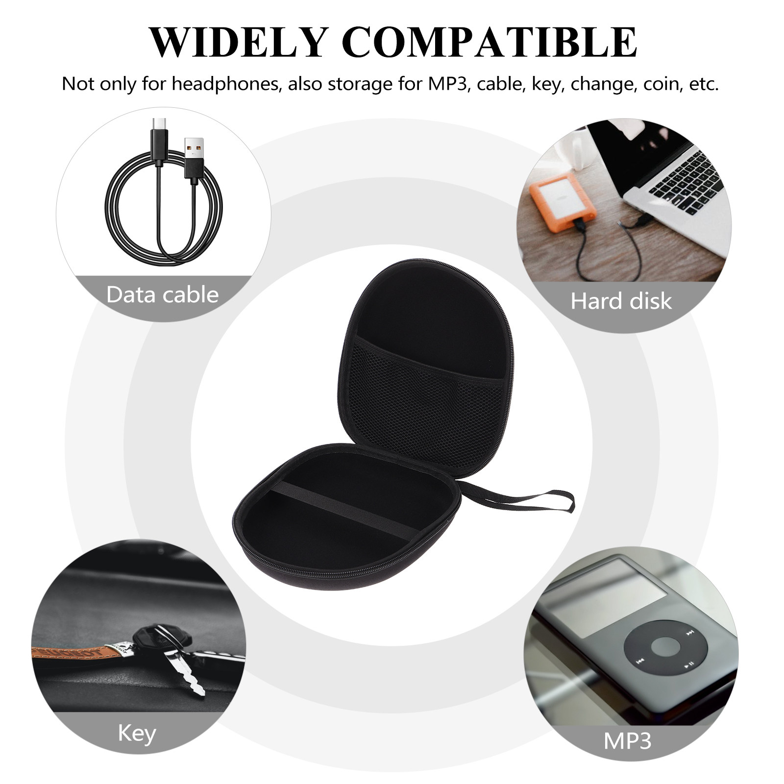 1個入りヘッドホンケース ポータブル収納バッグ ジッパー付き - Cable Organizer Bag のレビューと価格