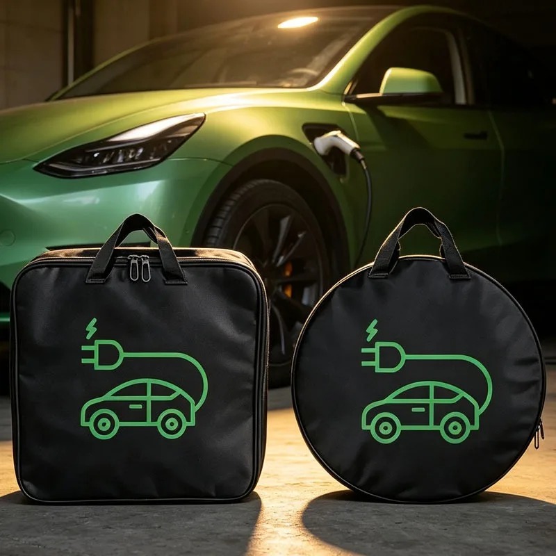 収納バッグ電気自動車充電器防水カーバッテリーケーブルハンドル - Cable Organizer Bag のレビューと価格