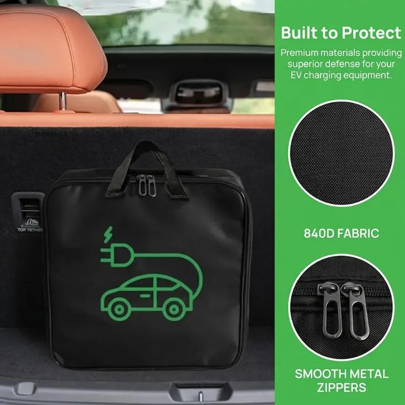 収納バッグ電気自動車充電器防水カーバッテリーケーブルハンドル - Cable Organizer Bag のレビューと価格