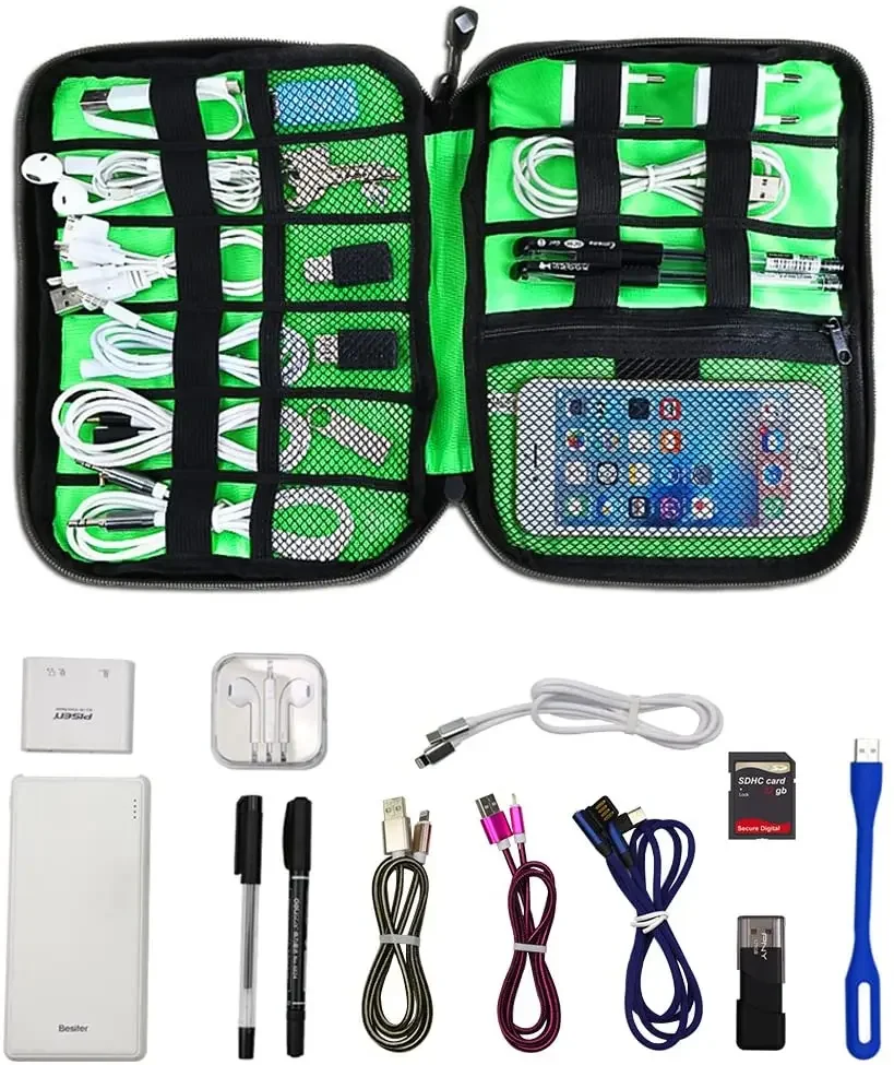 ケーブルオーガナイザー収納バッグシステムキットケース USB - Cable Organizer Bag のレビューと価格